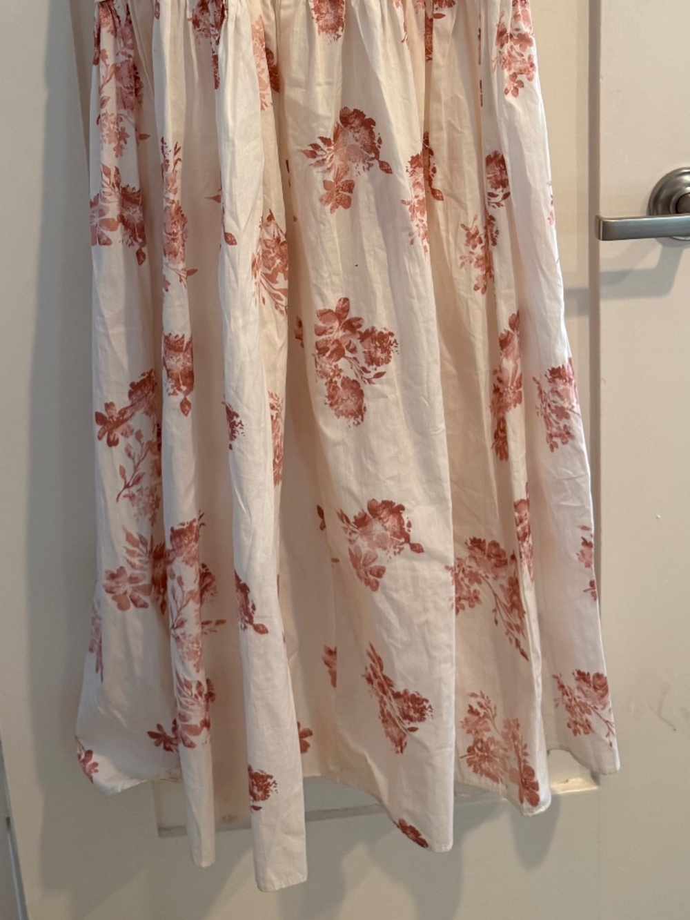 Band of the Free White & Rust Floral Midi Dress Tiered Boho Size S - NEW - Picture 4 of 5